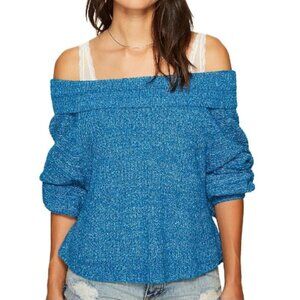 FREE PEOPLE Edessa Oversized Balloon Sleeve Chunky Knit Sweater Boho Size XS EUC